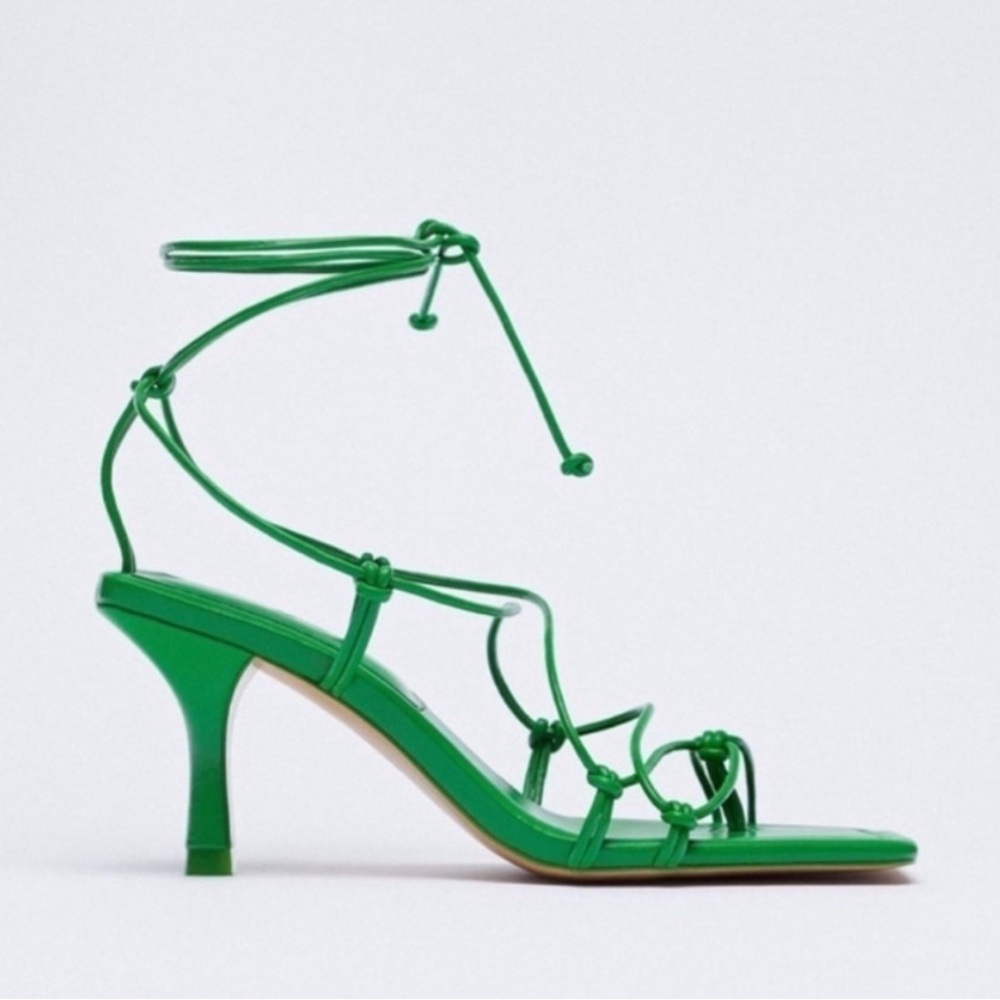 Zara Tie Strap Heeled Sandals